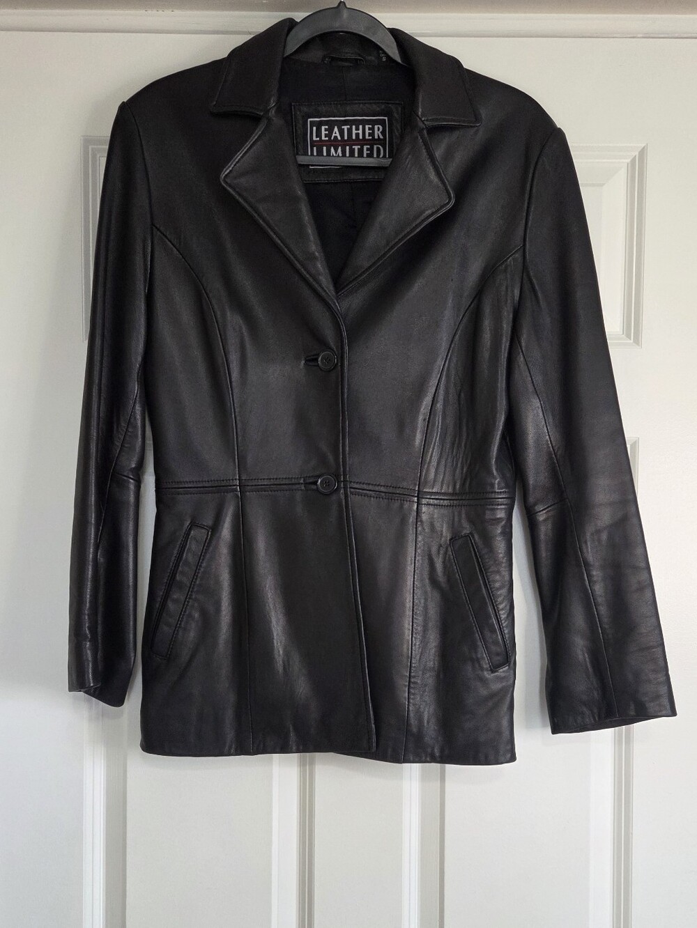 Vintage Leather Limited Black Genuine Leather Blazer - Size S